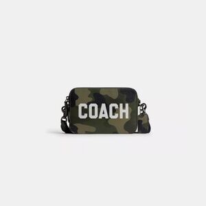 Coach Charter Crossbody Bag 19 With Camo Print And Coach Graphic